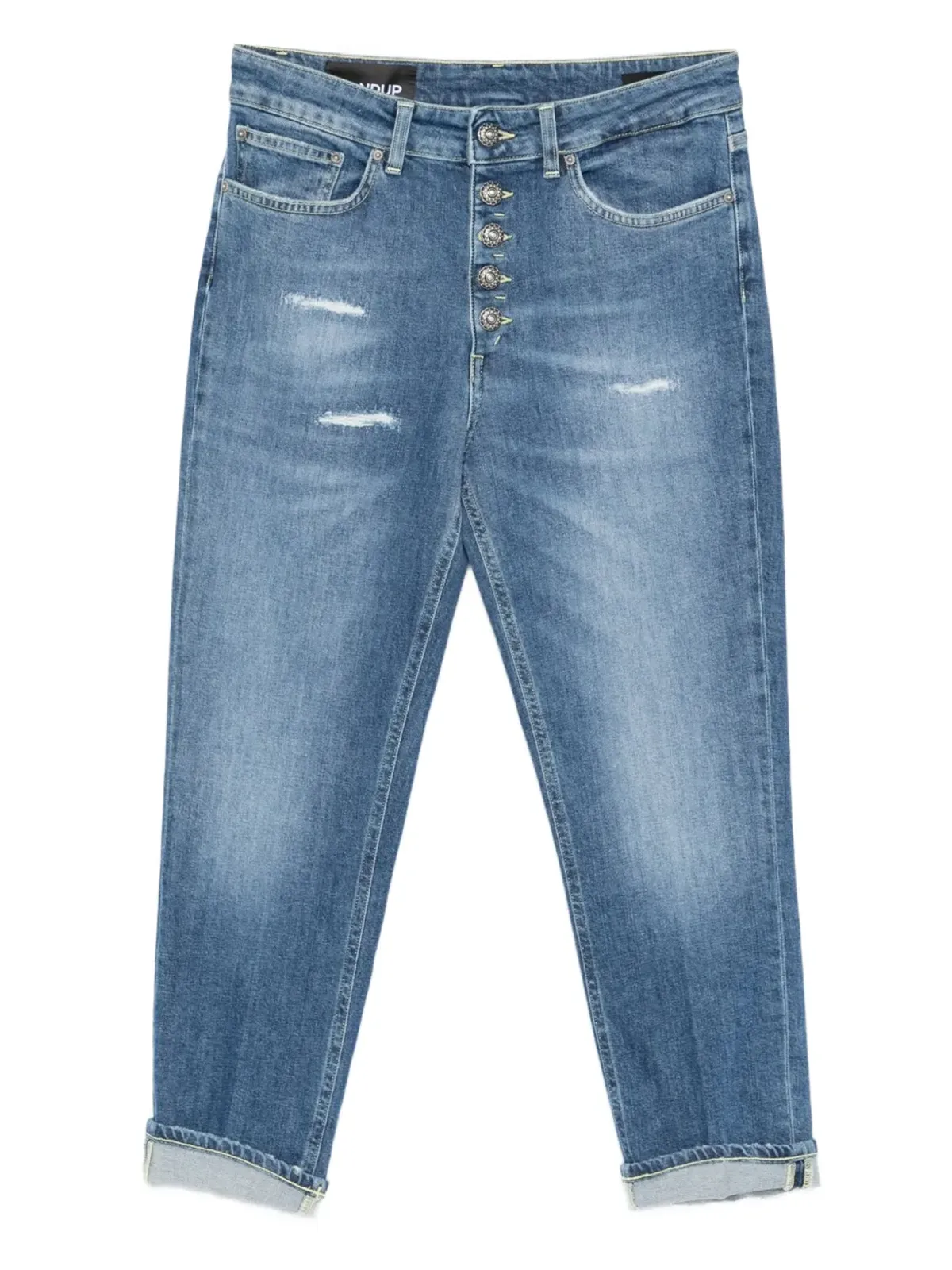 DONDUP ボタン付き distressed デニム クロップドジーンズ - 画像1