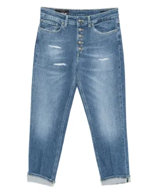 DONDUP ボタン付き distressed デニム クロップドジーンズ - サムネイル1