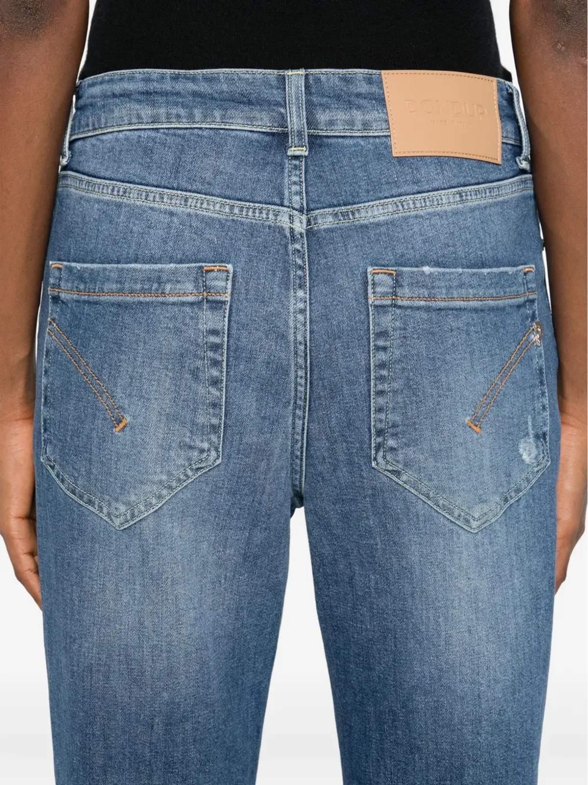 DONDUP ボタン付き distressed デニム クロップドジーンズ - 画像5