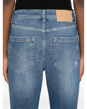 DONDUP ボタン付き distressed デニム クロップドジーンズ - サムネイル5