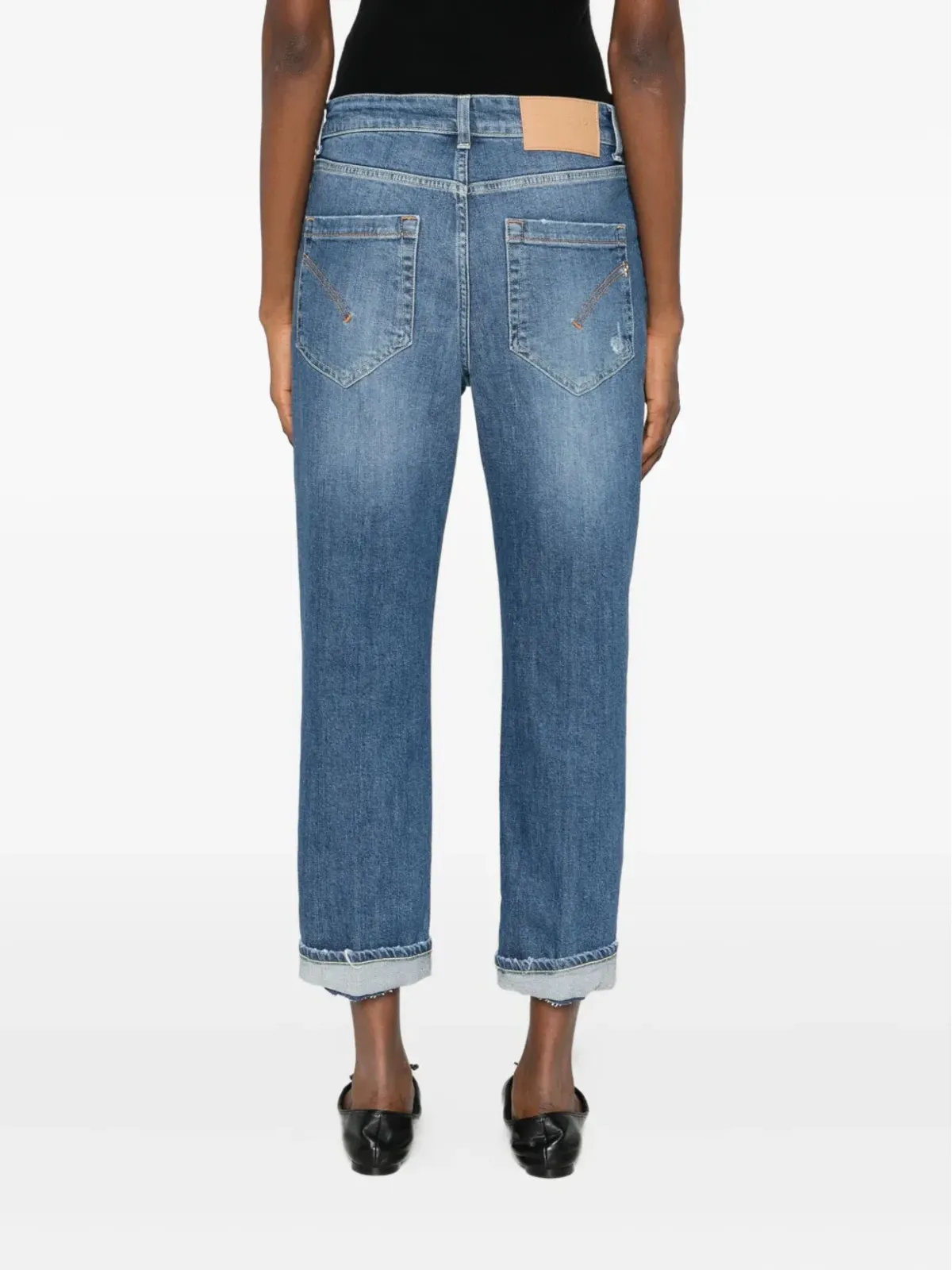 DONDUP ボタン付き distressed デニム クロップドジーンズ - 画像4