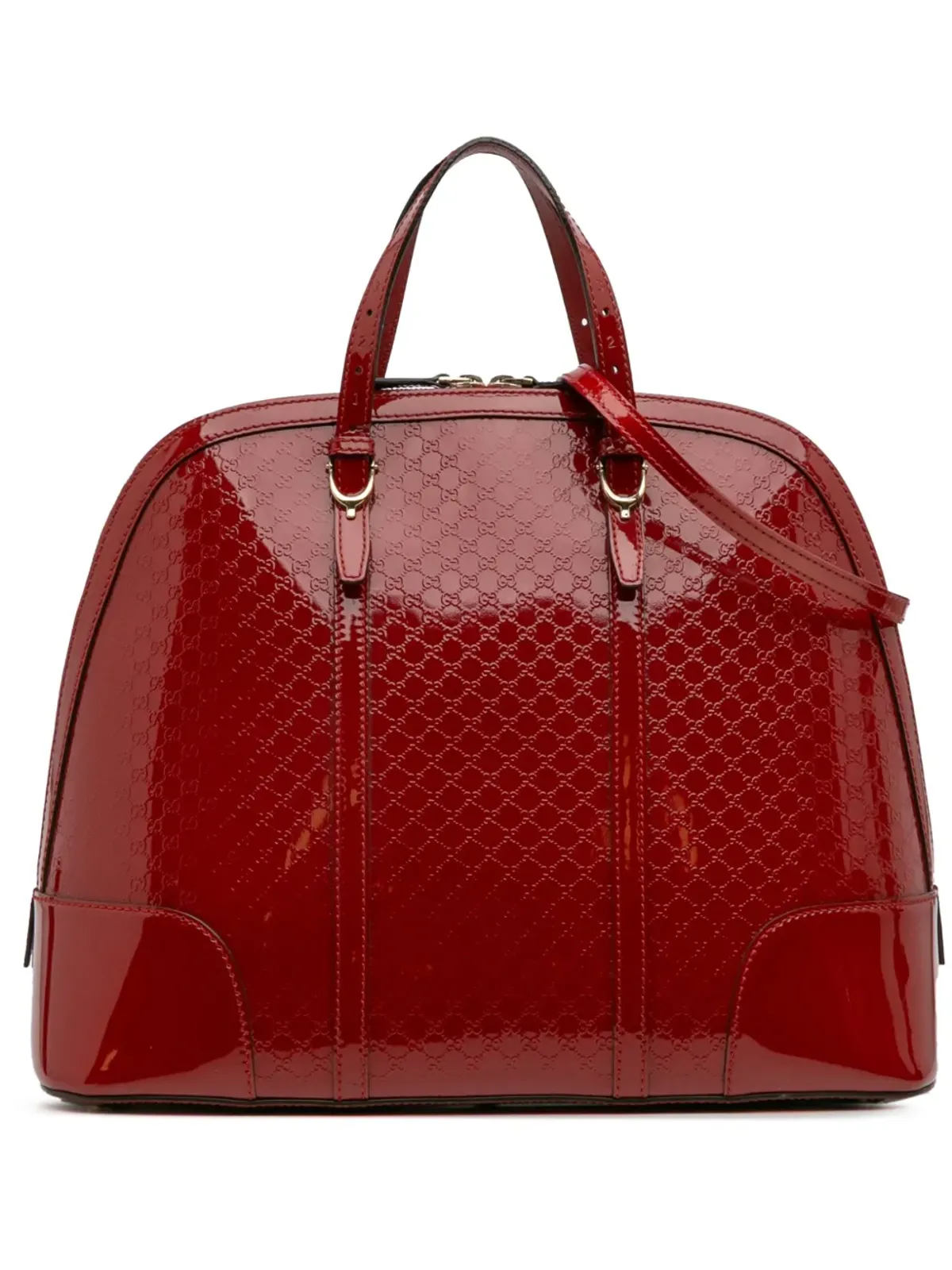 Gucci Pre-Owned マイクログッチシマ・パテント ドーム型トップハンドルバッグ（サッチェル） - Red - 画像1