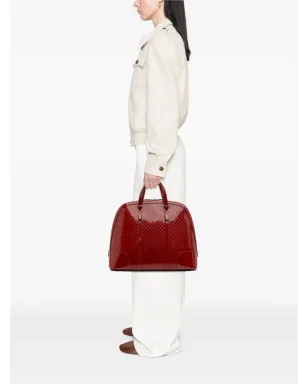 Gucci Pre-Owned マイクログッチシマ・パテント ドーム型トップハンドルバッグ（サッチェル） - Red - サムネイル2