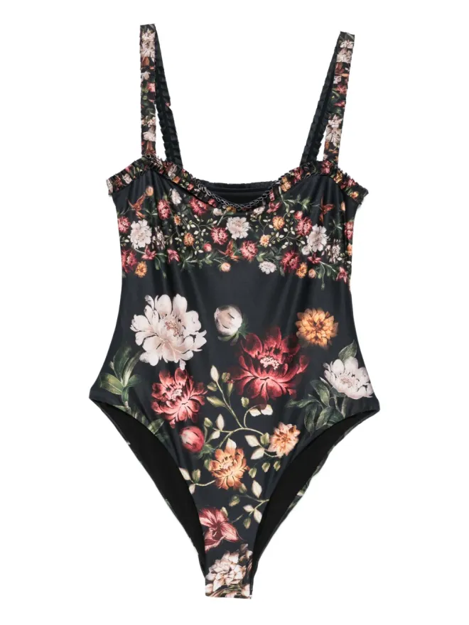 Agua by Agua Bendita Agua By Agua Bendita Limón Paramo フリル花柄ワンピース水着 - ブルーの商品画像