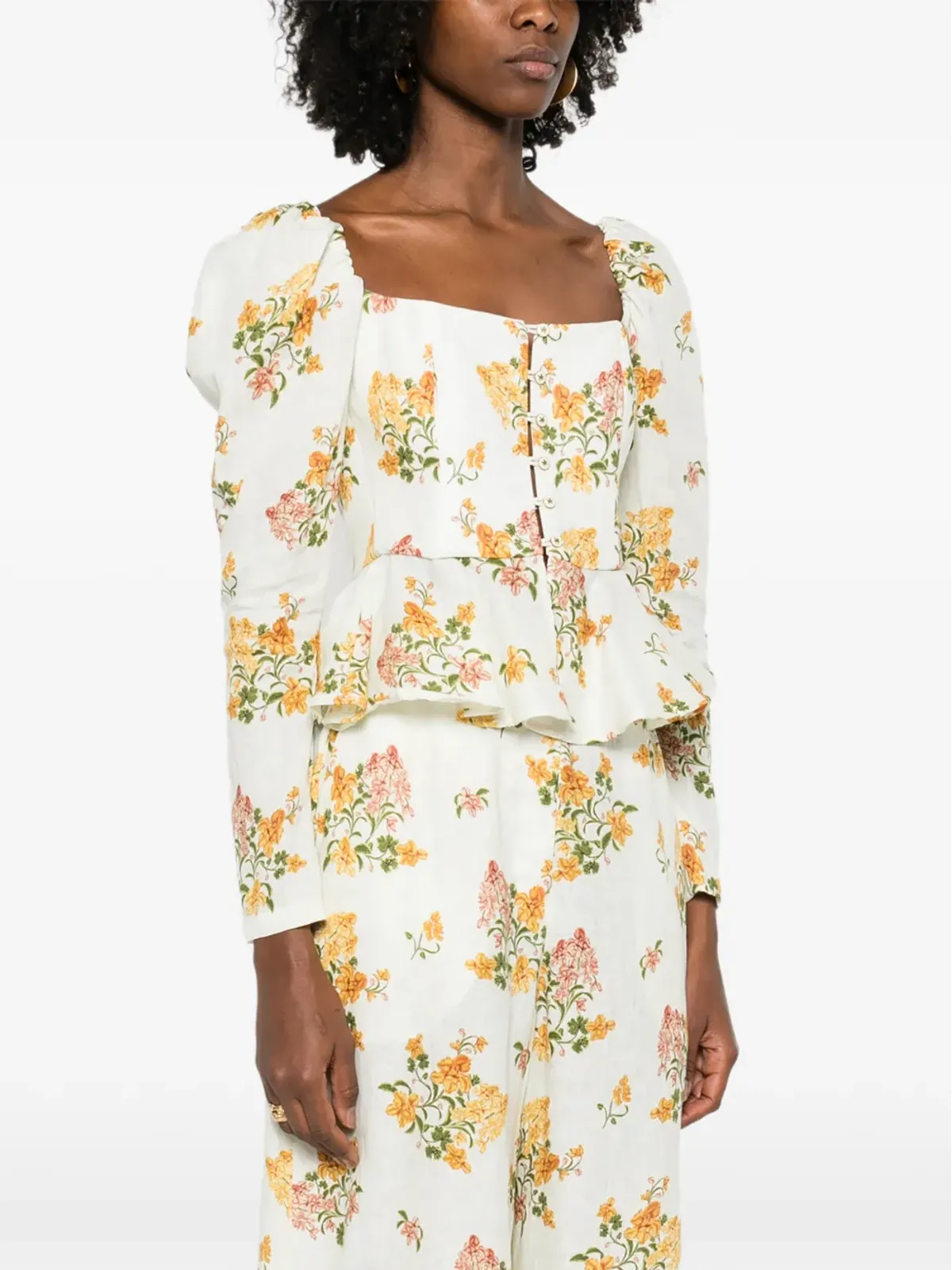 Agua By Agua Bendita ブロメリア コルディエラ 花柄コルセットトップ - 画像3