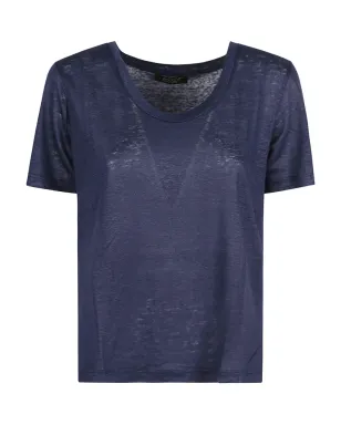 Aragona リネンTシャツ ブルー - サムネイル1