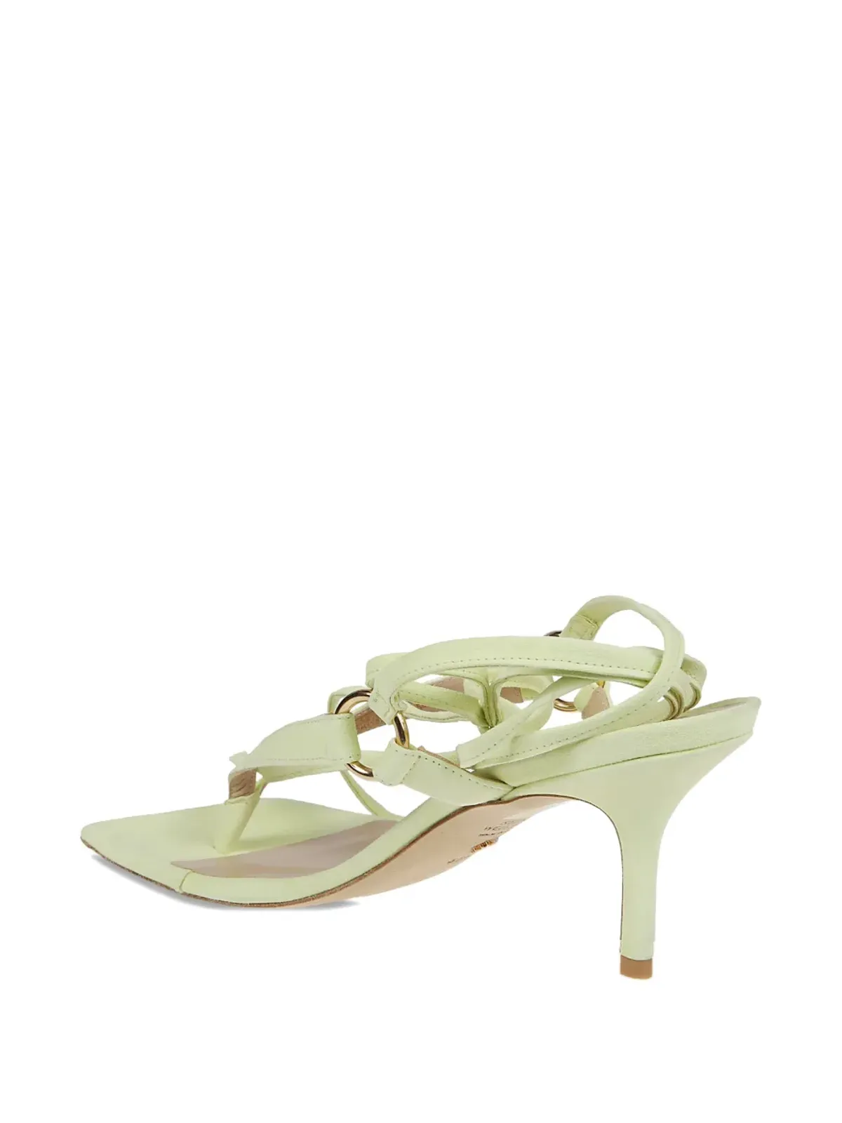 Stuart Weitzman 70mm Lalita レースアップスクエアトゥサンダル（グリーン） - 画像3