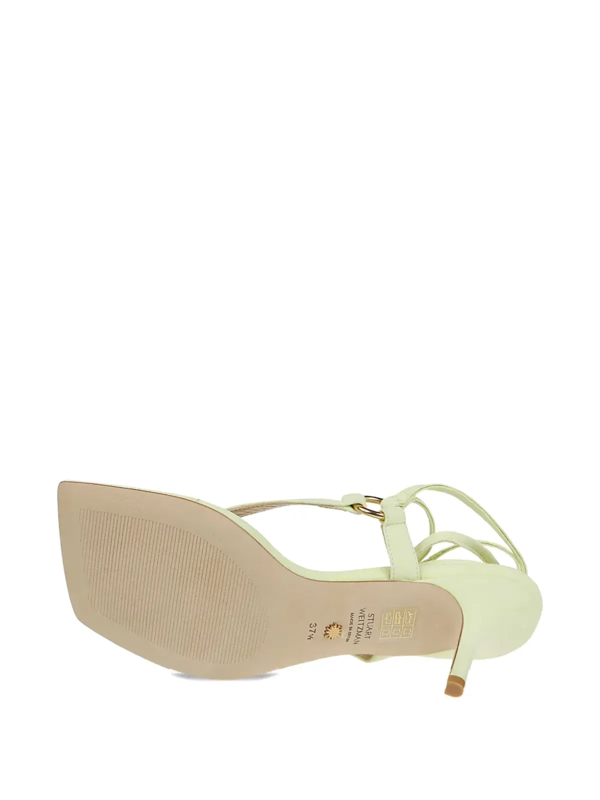 Stuart Weitzman 70mm Lalita レースアップスクエアトゥサンダル（グリーン） - 画像4