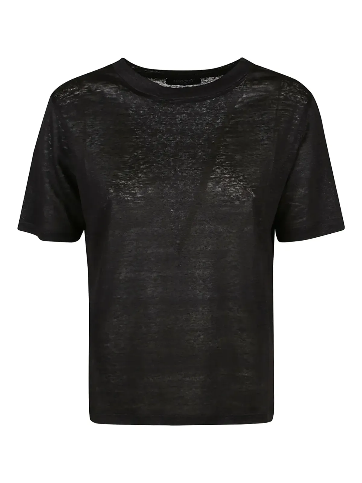 Aragona リネン クルーネックTシャツ - ブラック - 画像1