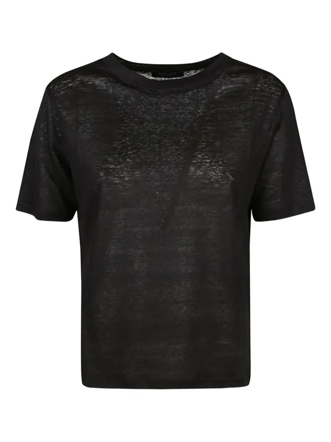 Aragona Aragona リネン クルーネックTシャツ - ブラックの商品画像
