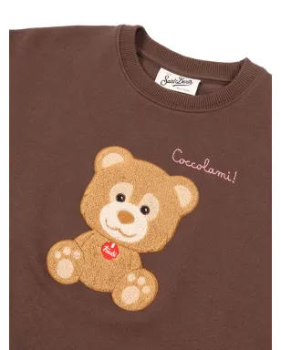 MC2 Saint Barth Kids 茶色の刺繍テリー素材スウェット - サムネイル3