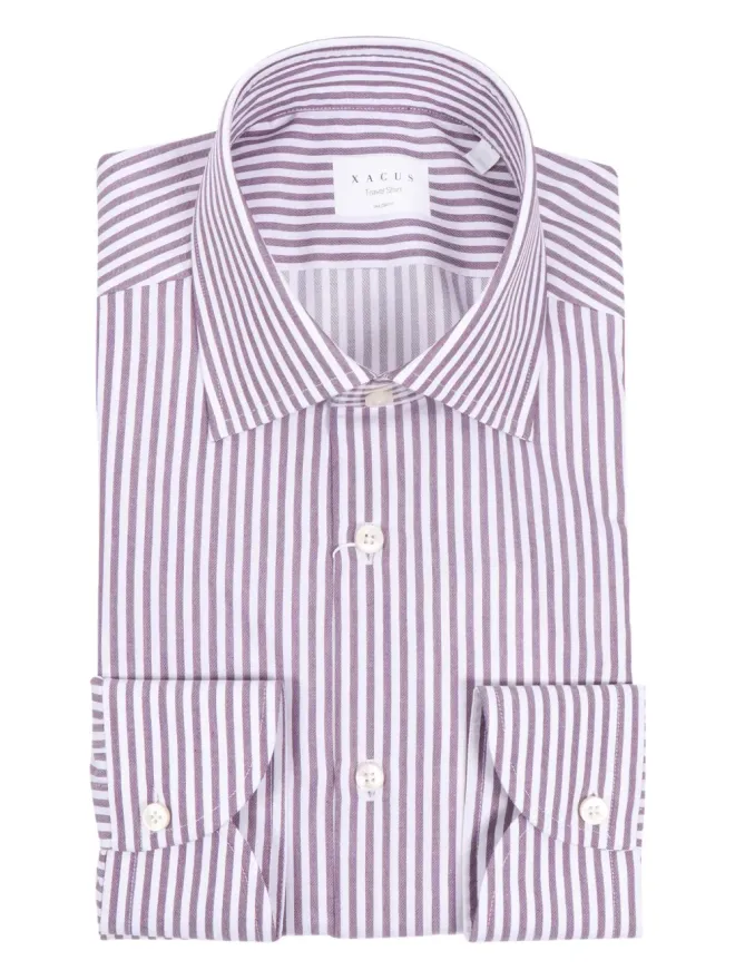 Xacus Xacus ストライプ柄長袖シャツ - Whiteの商品画像