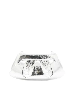 Themoirè プリーツ加工のメタリックエフェクト クラッチバッグ - シルバー - サムネイル1