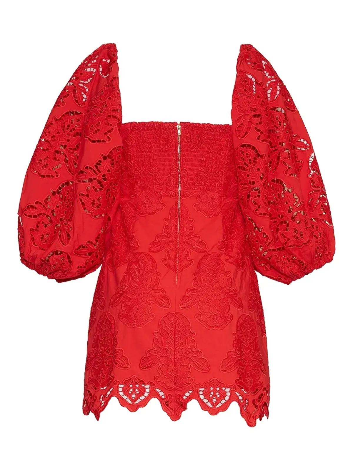 Cara Cara Montauk puff-sleeve mini dress - Red - 画像4