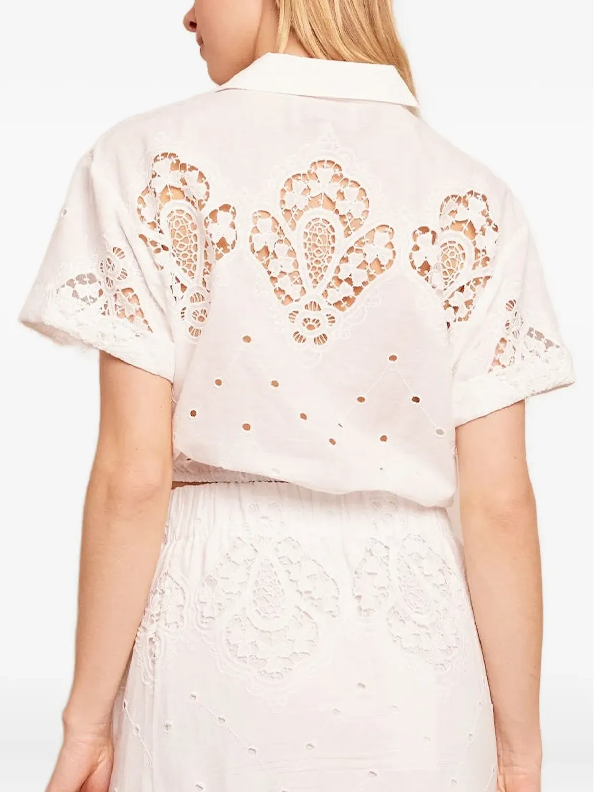 Cara Cara Asbury cropped blouse - White - 画像3