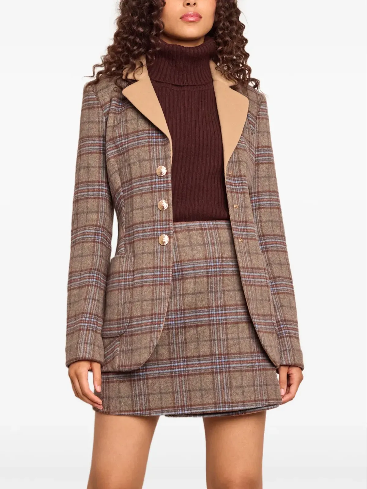 Cara Cara ロス plaid-check ウールブレザー - Grey - 画像2