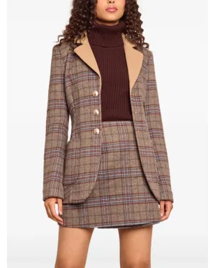 Cara Cara ロス plaid-check ウールブレザー - Grey - サムネイル2