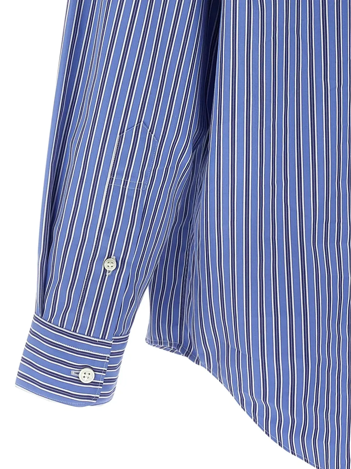 Comme des Garçons Homme ストライプパッチシャツ - 画像3