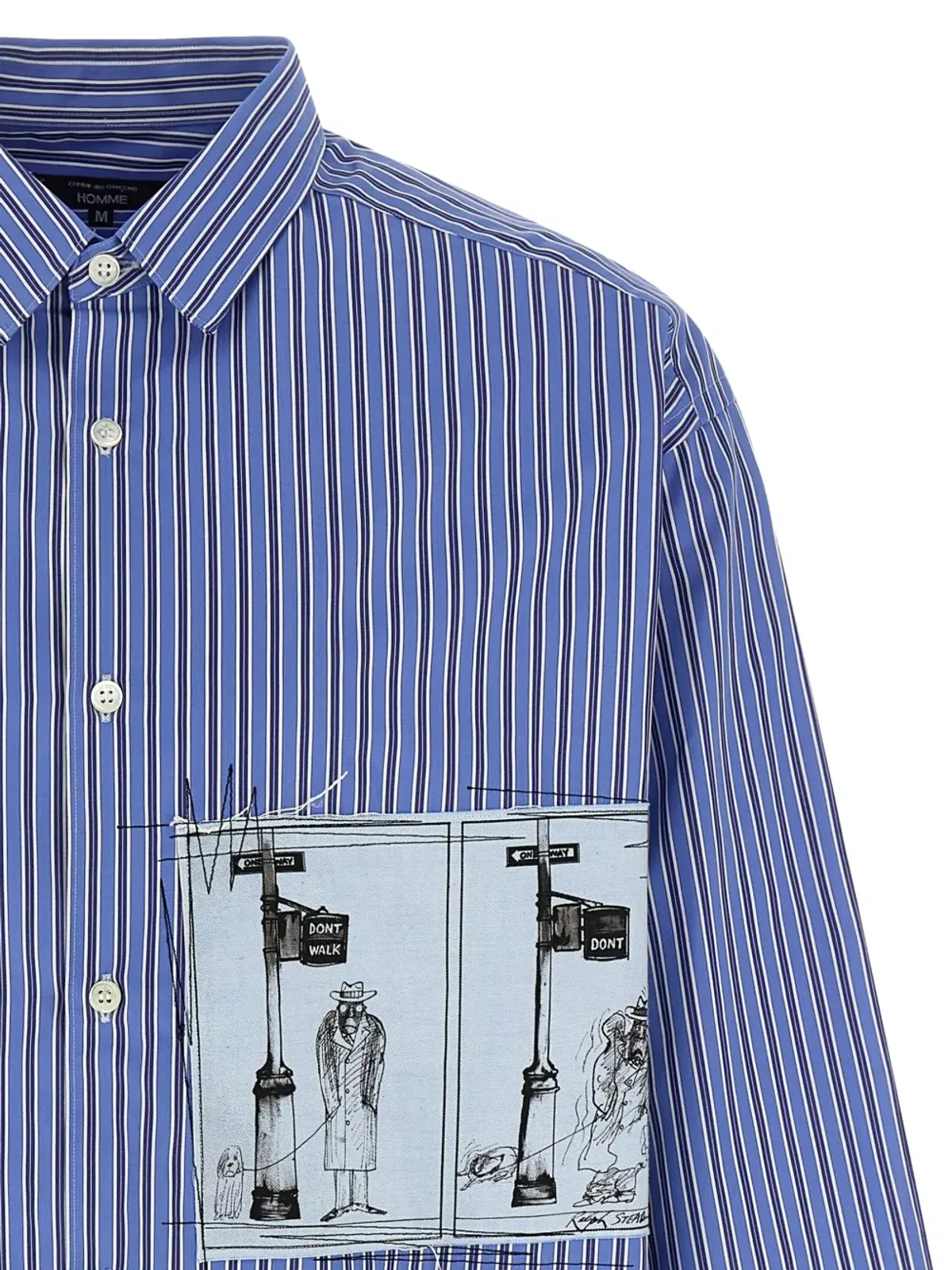 Comme des Garçons Homme ストライプパッチシャツ - 画像4