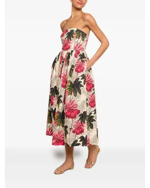 Cara Cara 花柄プリント ストラップレス ミディ ドレス - サムネイル2