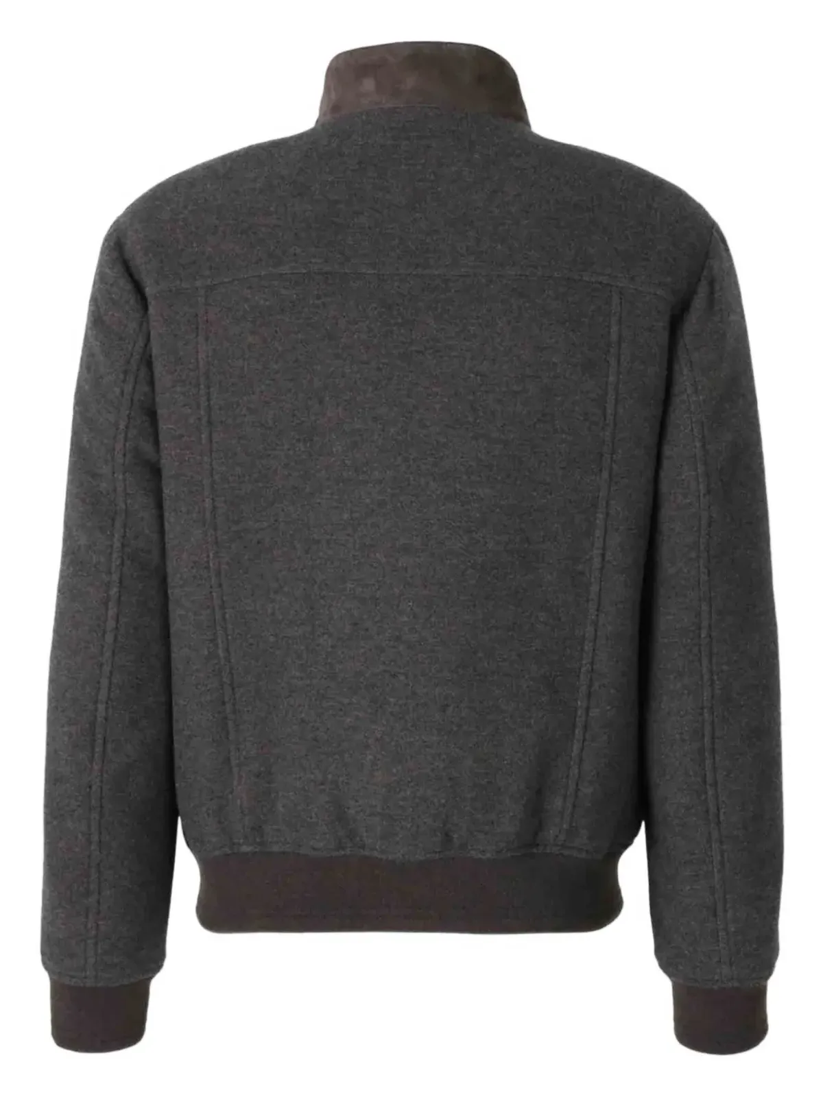 Canali モックネック ボンバージャケット ブラウン - 画像2