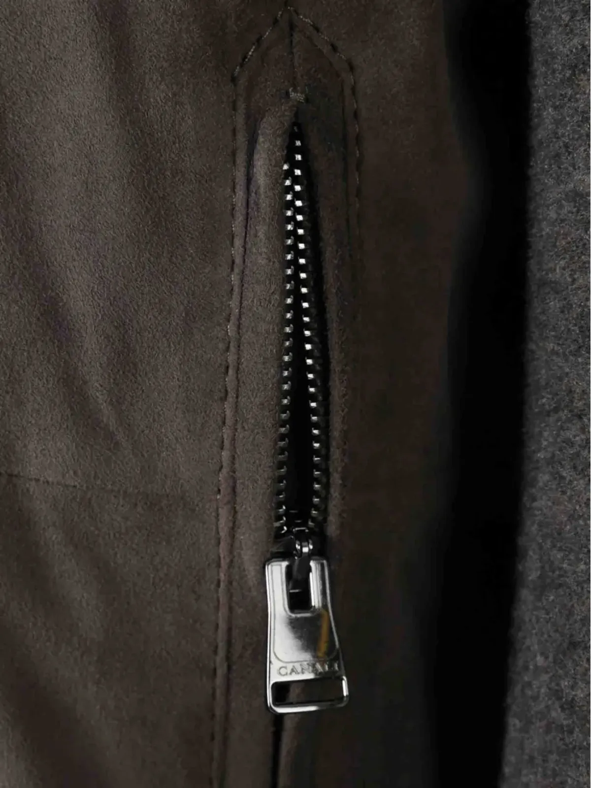 Canali モックネック ボンバージャケット ブラウン - 画像4
