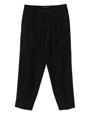 Low Brand プリーツ入りワイドレッグパンツ - ブラック - サムネイル1