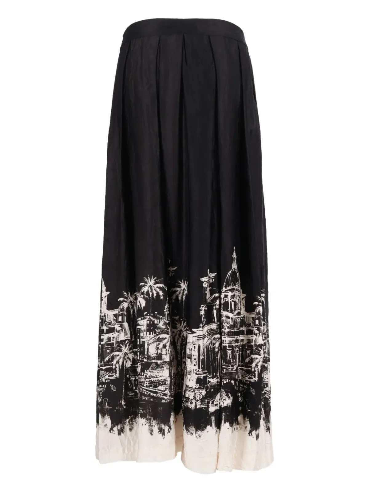 Shirtaporter プリント入りプリーツマキシスカート - 画像2