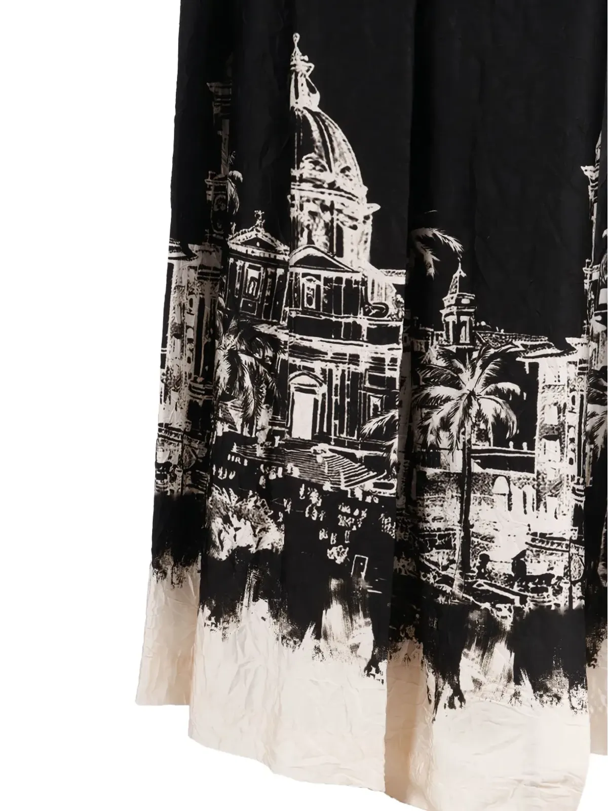 Shirtaporter プリント入りプリーツマキシスカート - 画像3