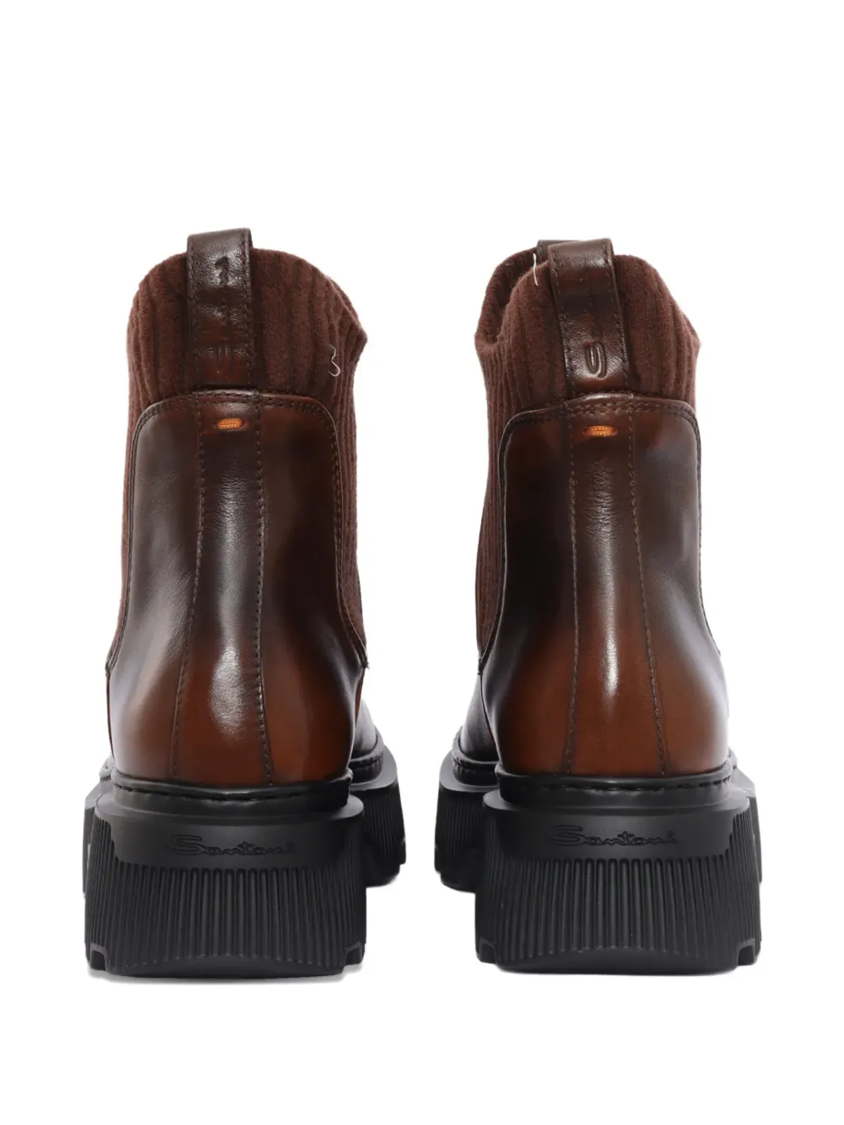 Santoni リブ付きマウンテンブーツ - ブラウン - 画像3