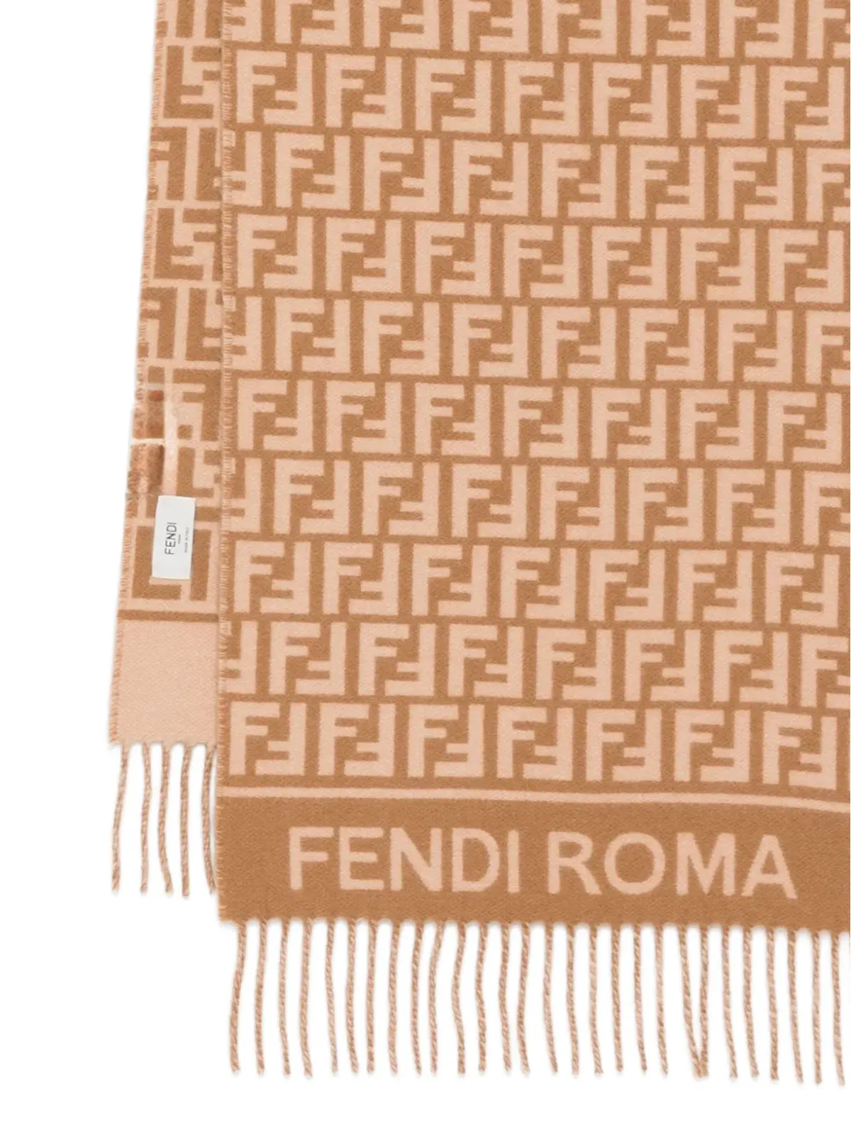 FENDI ロゴディテール フリンジスカーフ - 画像3