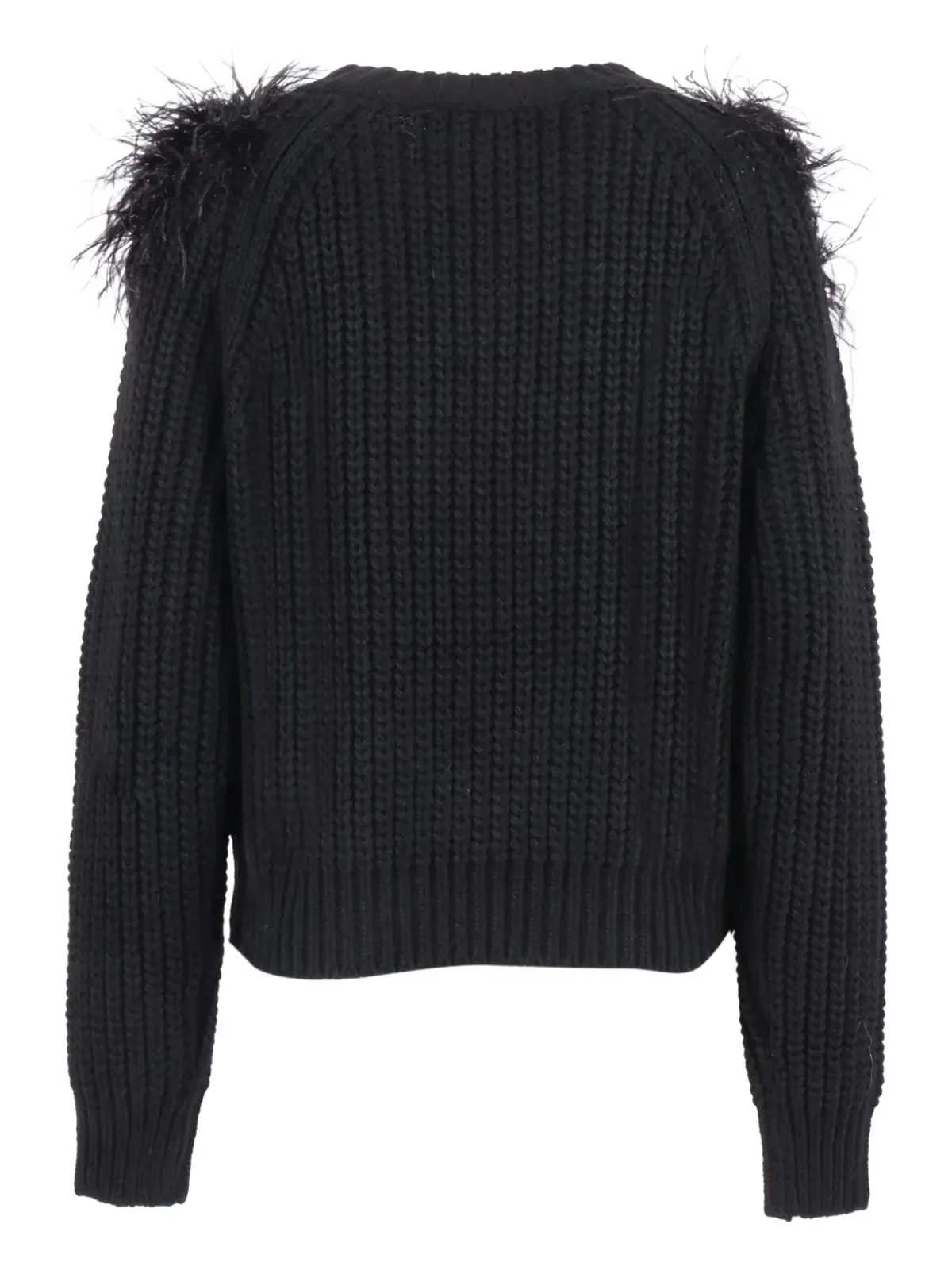 Shirtaporter フェザー・トリム付きリブ編みセーター - 画像2