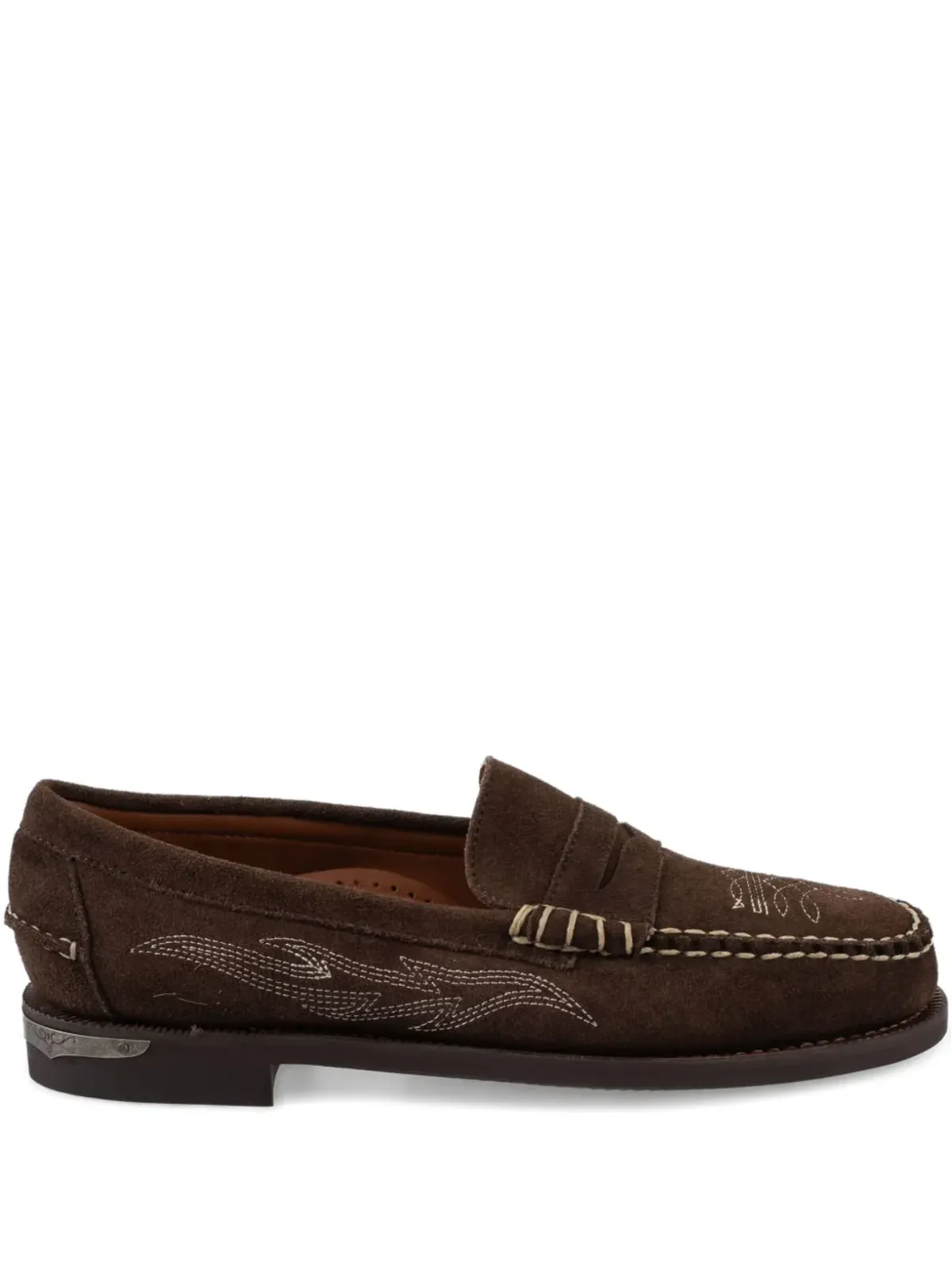 Sebago Dan Dallas 刺繍ペニーローファー - ブラウン - 画像1