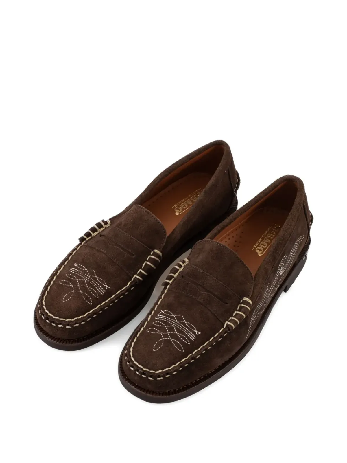 Sebago Dan Dallas 刺繍ペニーローファー - ブラウン - 画像3