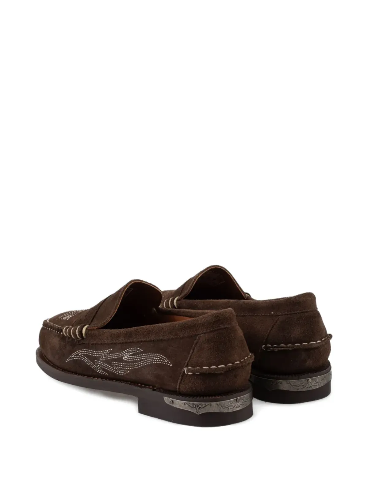 Sebago Dan Dallas 刺繍ペニーローファー - ブラウン - 画像4