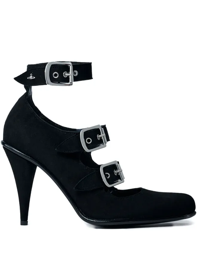 Vivienne Westwood Vivienne Westwood 90mmバックルストラップヒールパンプス - ブラックの商品画像