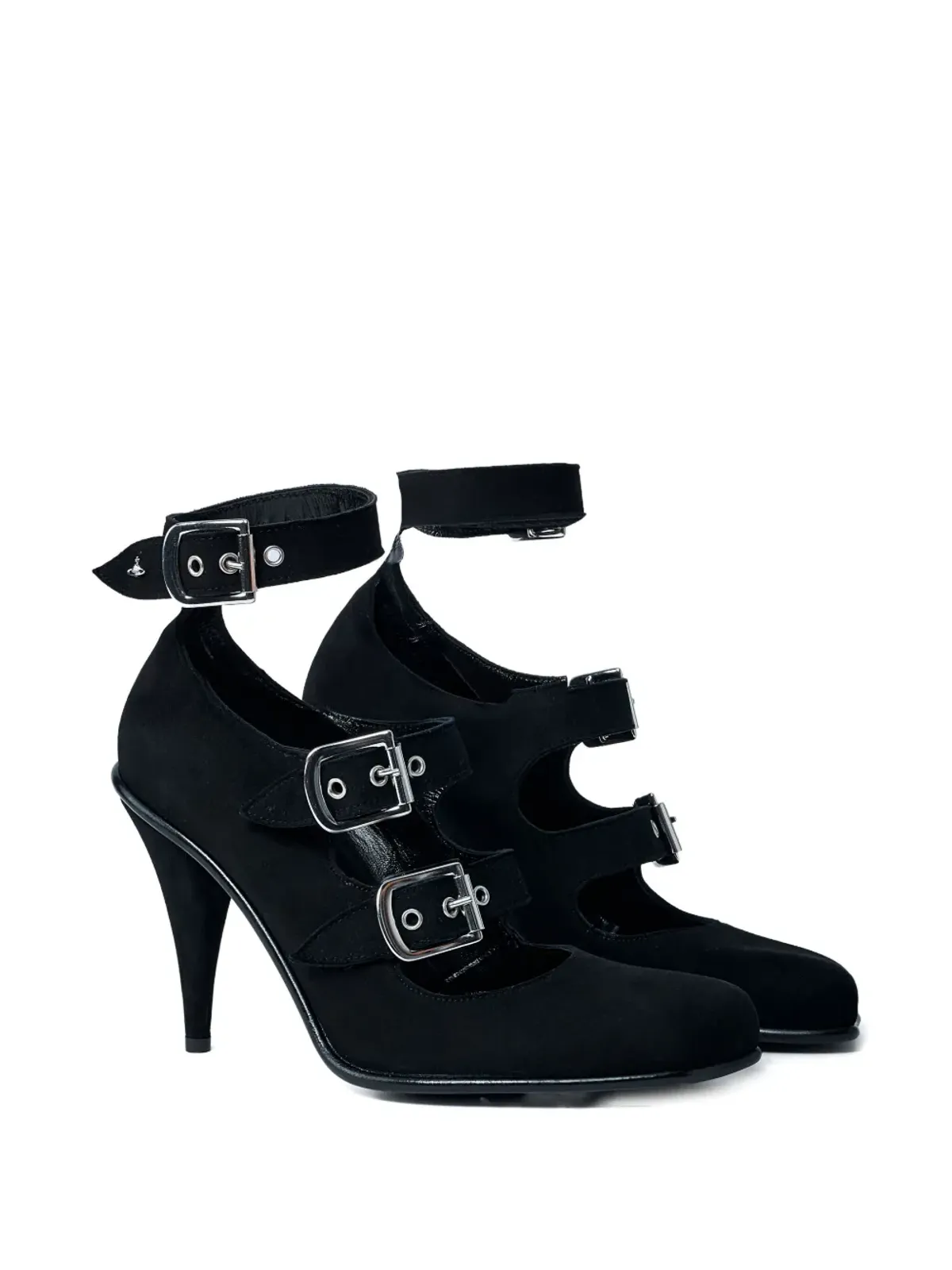 Vivienne Westwood 90mmバックルストラップヒールパンプス - ブラック - 画像2