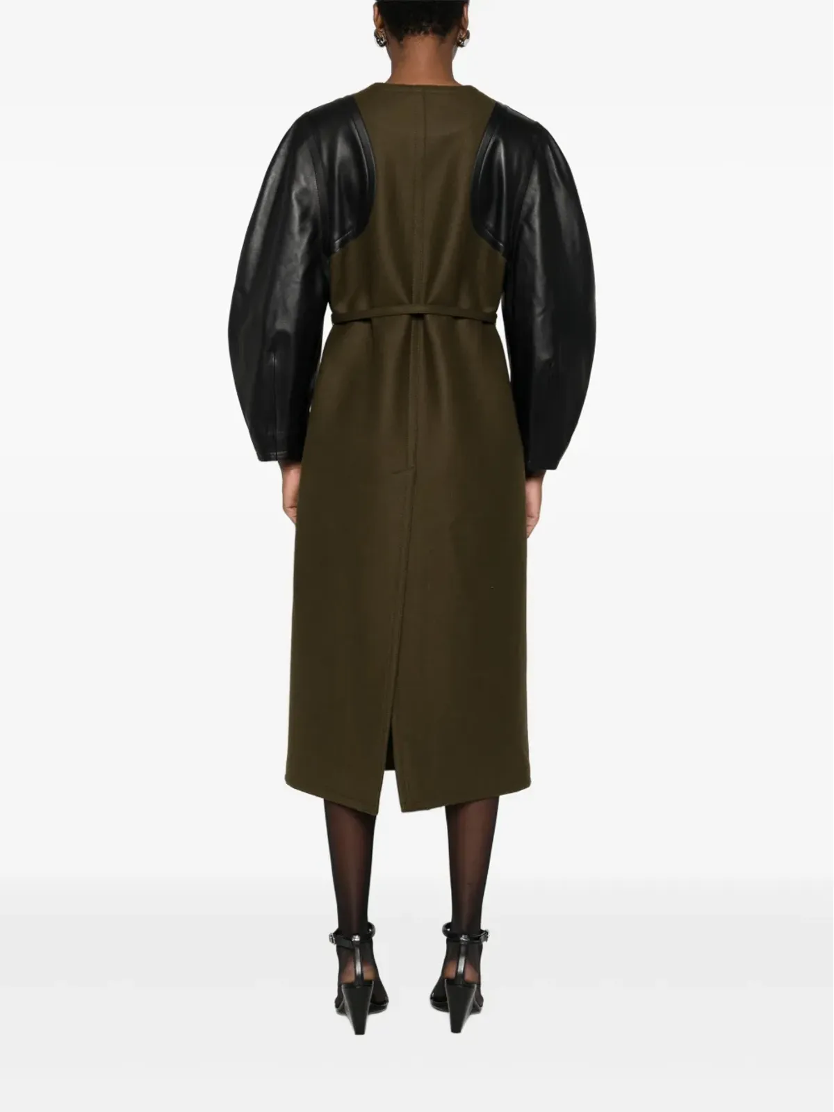 FENDI レザー袖ウールコート - 画像4