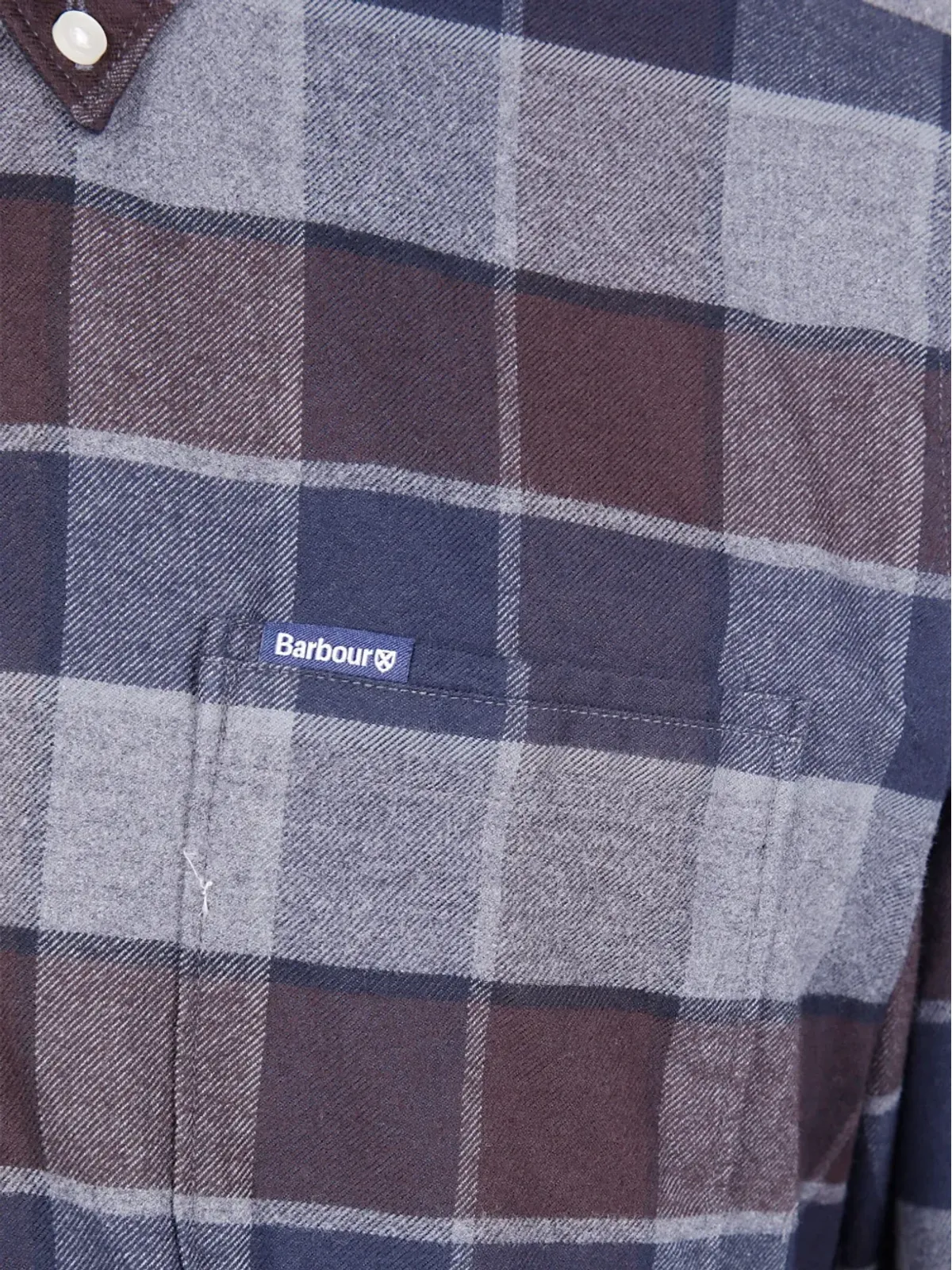 Barbour ボタン付きチェックシャツ ブルー - 画像3