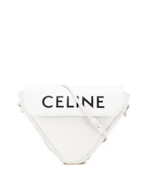Celine Pre-Owned 2020 スムースカーフスキン ロゴ トライアングル クロスボディバッグ - ホワイト - サムネイル1