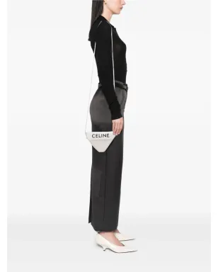 Celine Pre-Owned 2020 スムースカーフスキン ロゴ トライアングル クロスボディバッグ - ホワイト - サムネイル2