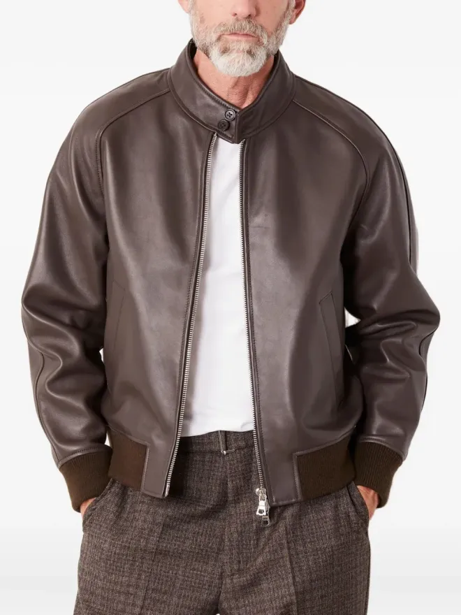 Officine Generale Officine Generale ジップファスナー付きレザージャケットの商品画像