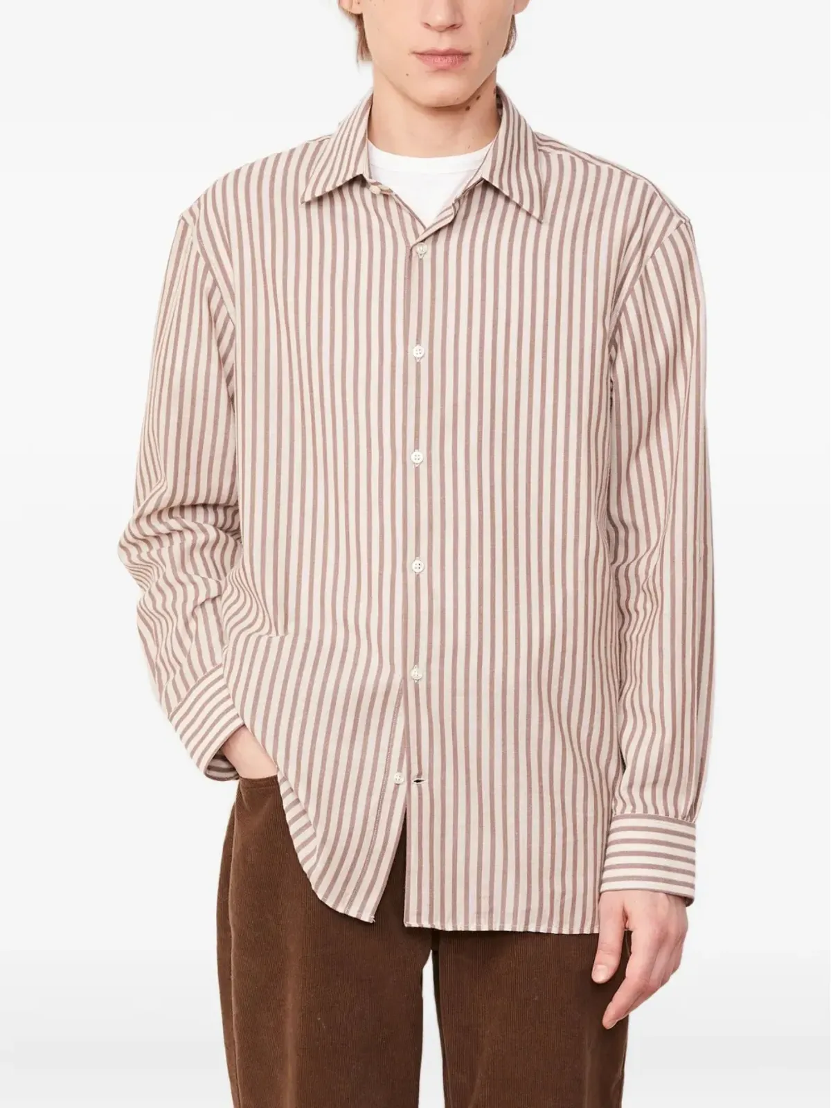 Officine Generale ストライプ柄長袖シャツ - 画像1