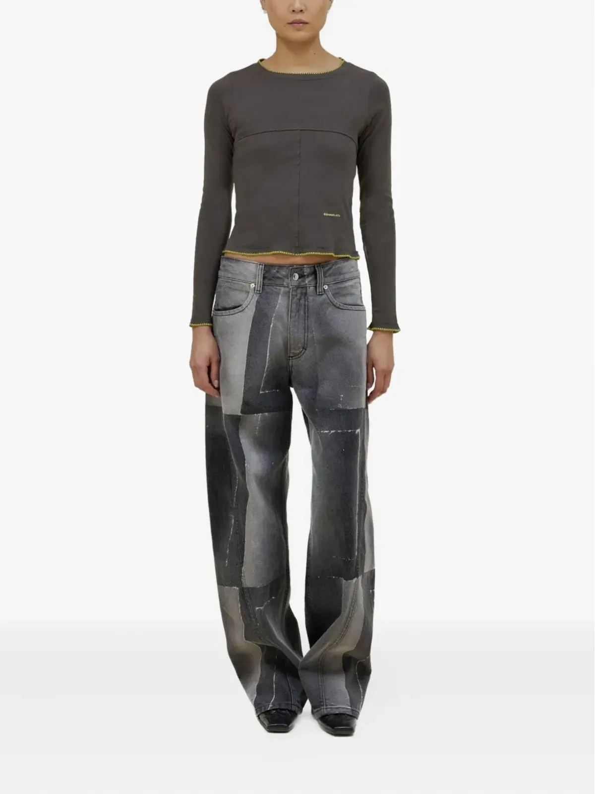 Eckhaus Latta クルーネック長袖Tシャツ - 画像2