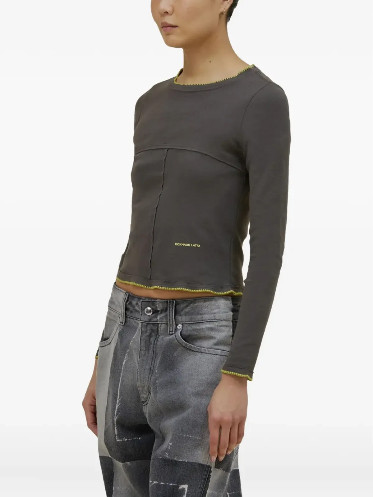 Eckhaus Latta クルーネック長袖Tシャツ - 画像3