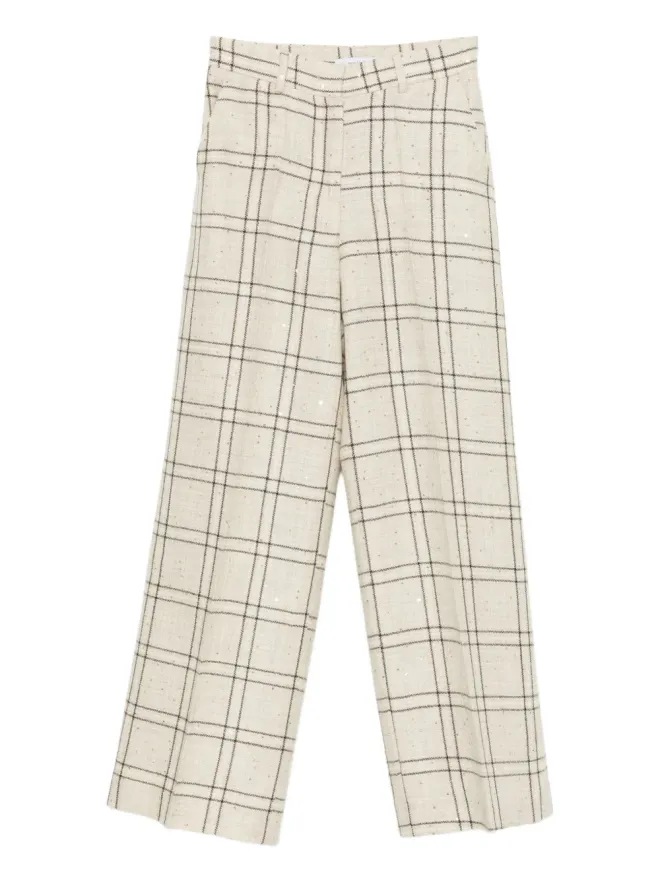 Manuel Ritz Manuel Ritz チェック柄スパンコール付きパンツの商品画像