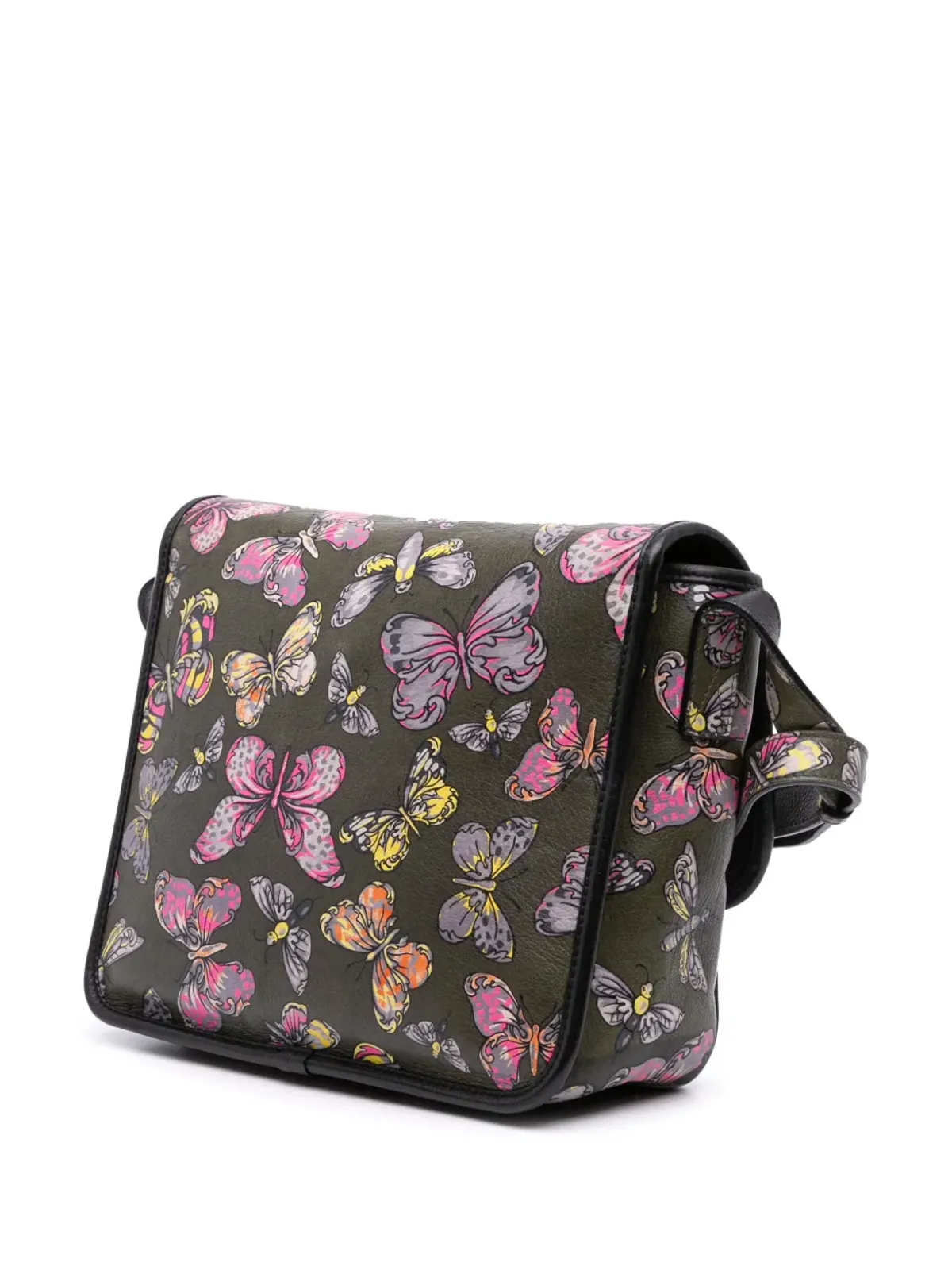 Loewe ビンテージ 蝶柄プリント レザー アナグラム クロスボディバッグ - 画像3