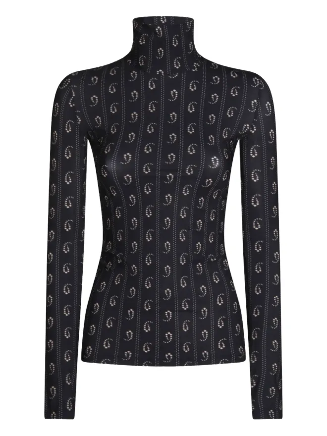 Tory Burch Tory Burch 幾何学模様プリント タートルネックトップの商品画像