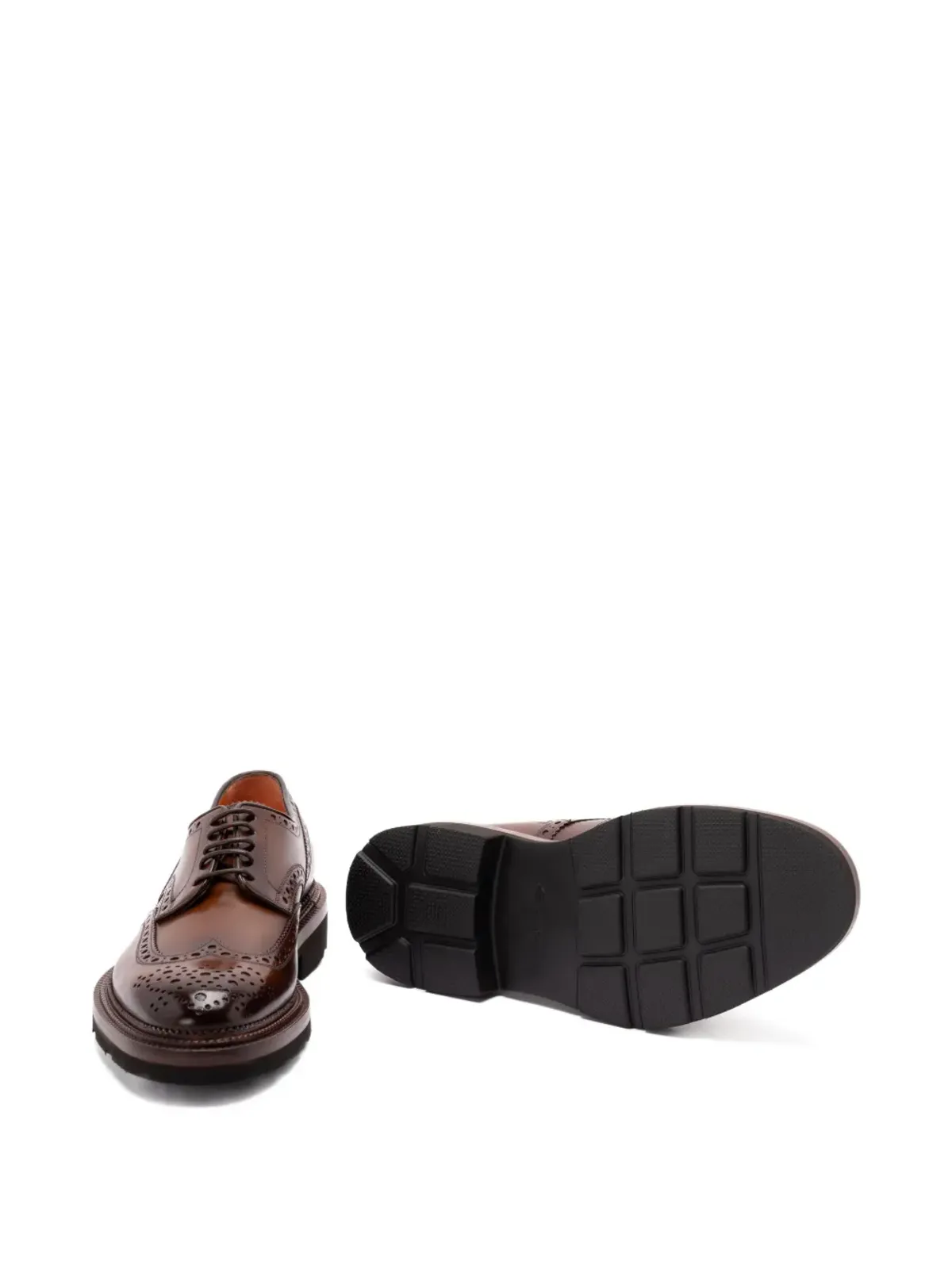 Santoni レースアップ・ブローグディテール・ダービーシューズ - 画像5