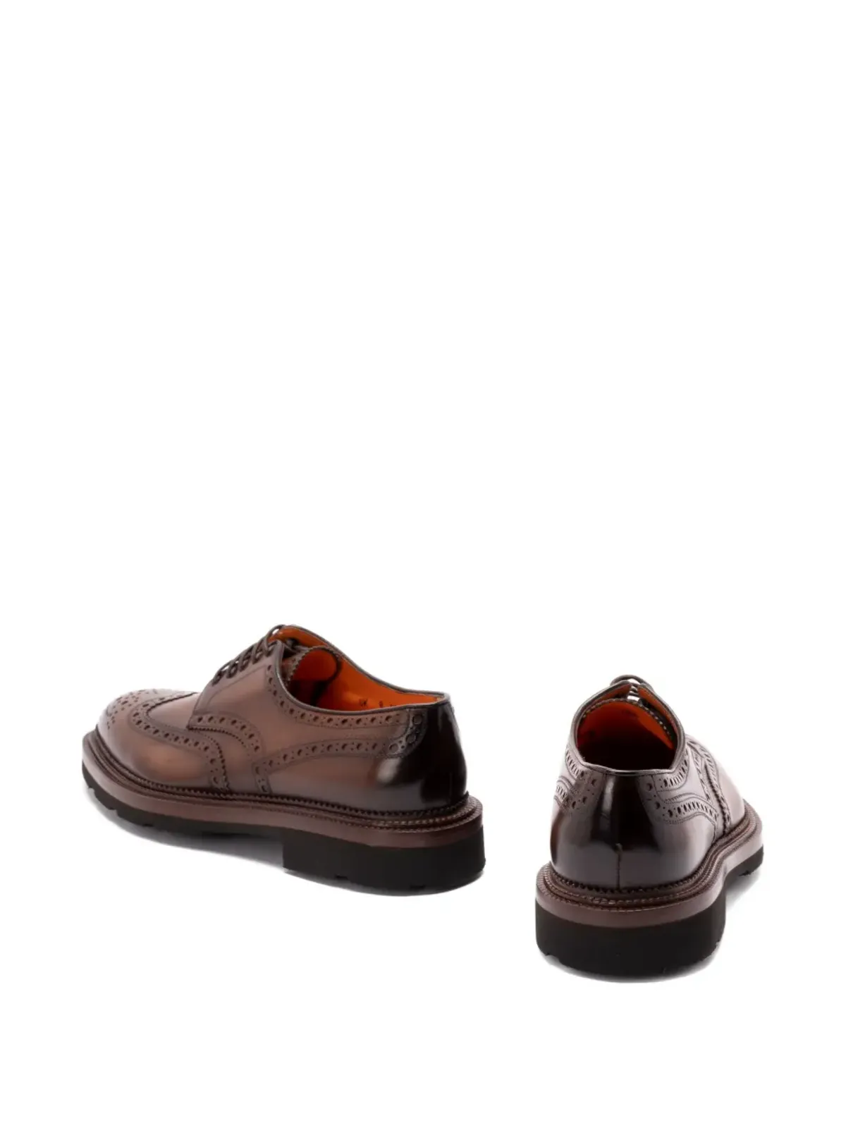 Santoni レースアップ・ブローグディテール・ダービーシューズ - 画像2